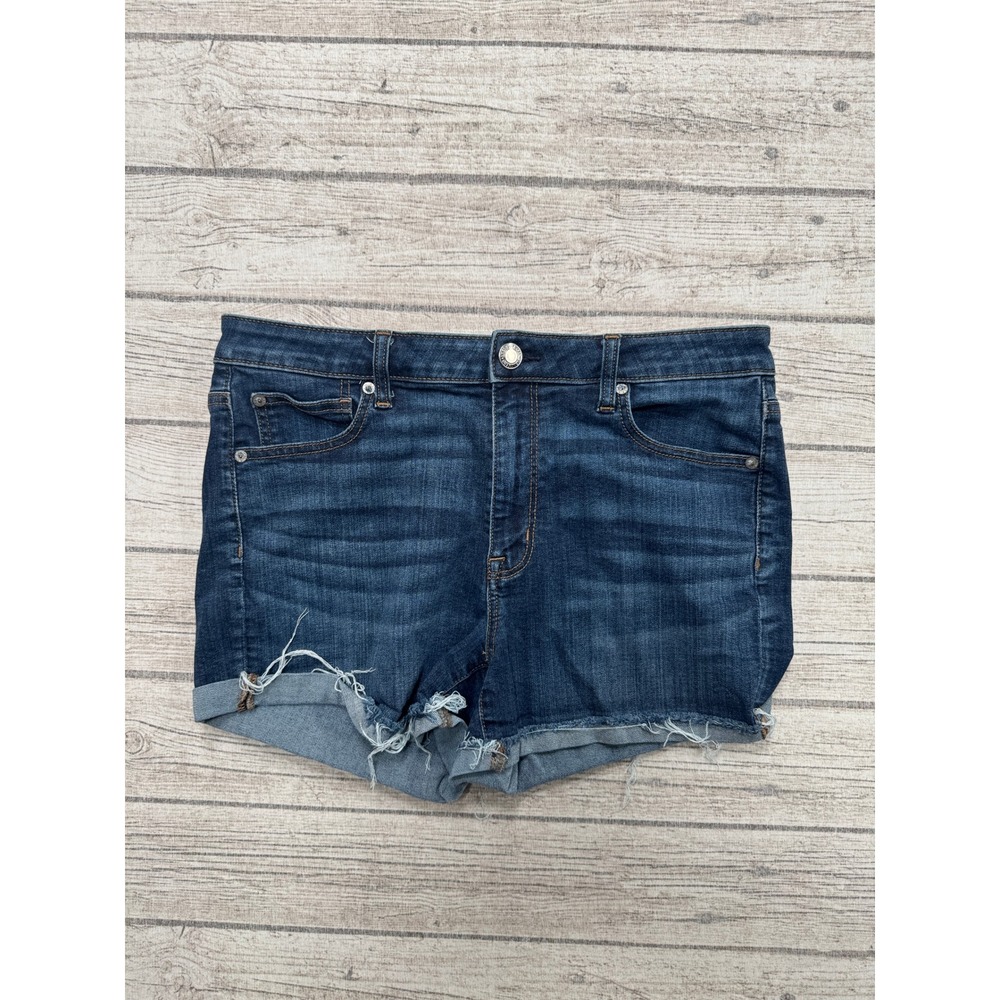 American Eagle Shorts Women's 14 Blue Denim High Rise Cut Off Dark Wash Summer